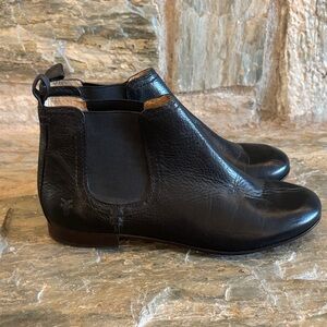 Frye Black Leather Ankle Booties